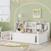 Platform Floor Bed With Guardrail Fence And Side Storage Shelves Home Essentials