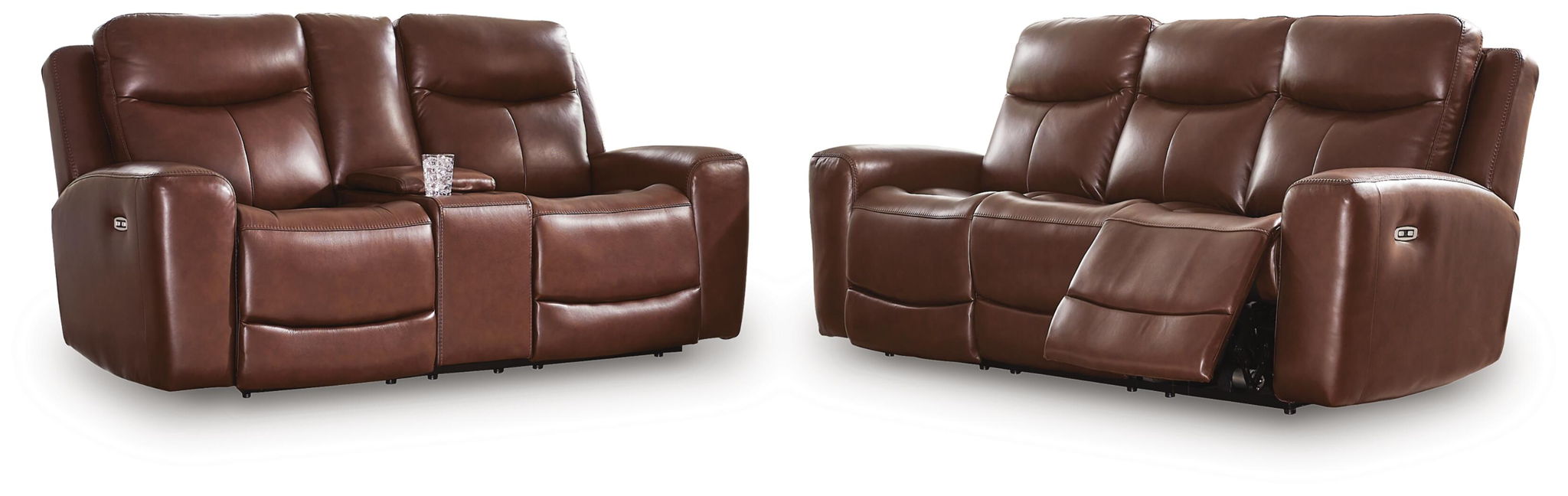 Bexhurst - 2 Pc. - Power Reclining Sofa And Loveseat - Mahogany Signature Design by Ashley®