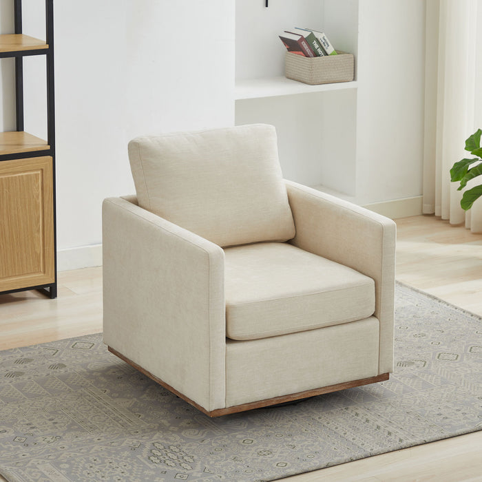 Square Upholstered Swivel Accent Chair Home Essentials