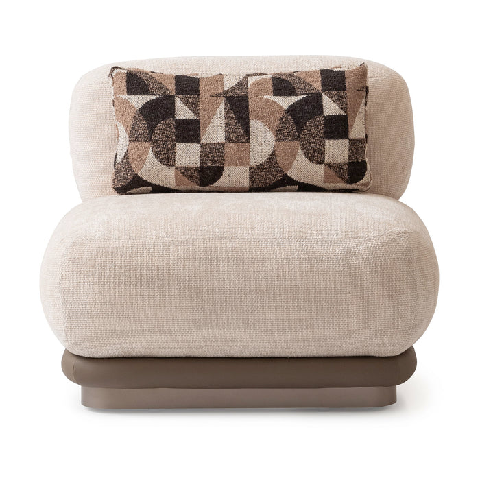 Bristol Point - Armless Chair - Fawn / Saddle Brown Michael Amini