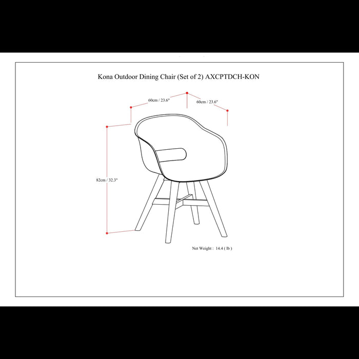 Kona - Outdoor Dining Chair In Plastic (Set of 2) Simpli-Home