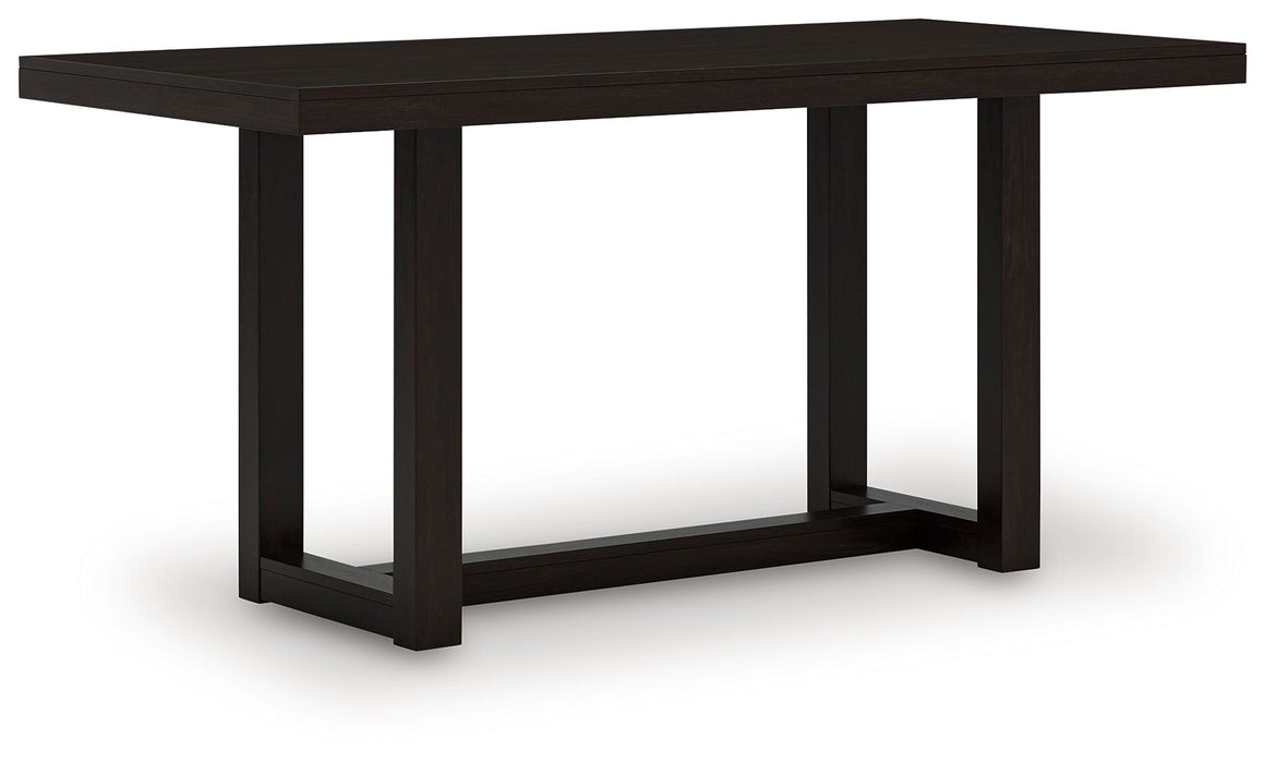 Neymorton - 5 Pc. - Rectangular Dining Room Counter Table, 4 Barstools - Dark Grayish Brown Signature Design by Ashley®