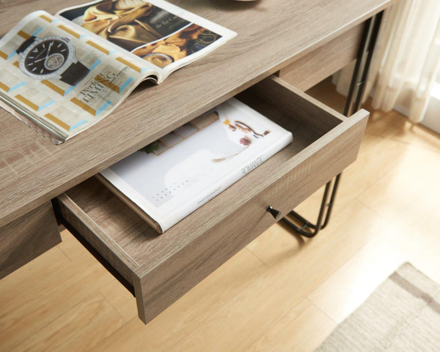 Computer Desk Writing Desk With One Drawer, Metal Legs And USB Outlet Port