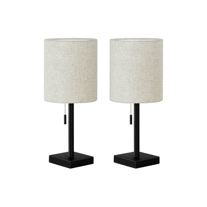 Lighting, Table Lamp, USB Port Included, Nickel, Contemporary (Set of 2) 8th Street