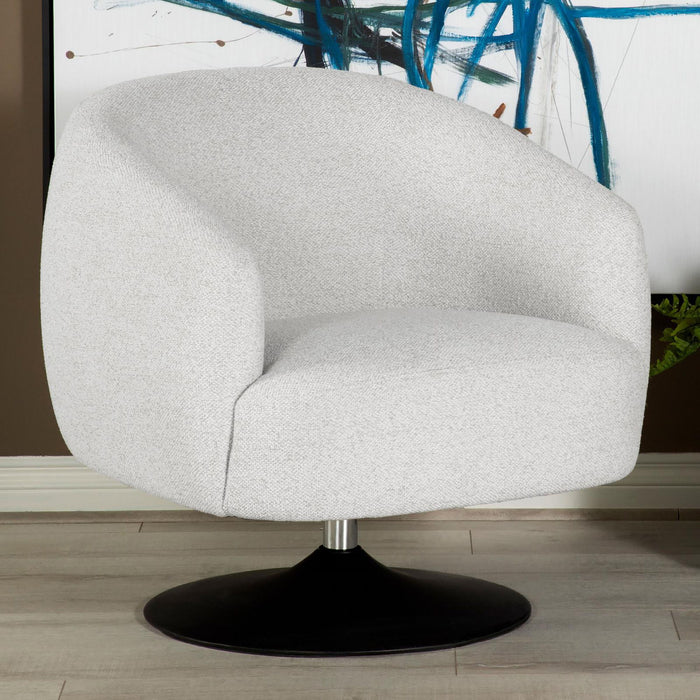 Upholstered Swivel Accent Chair, 360 Degree Rotation - Beige Furniture Max