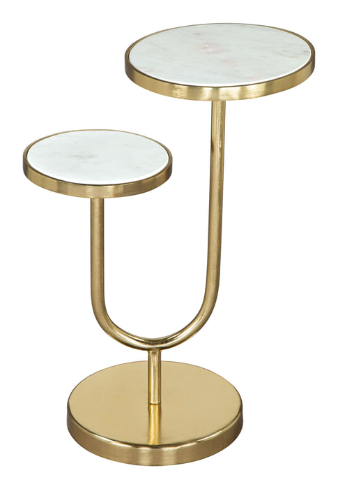 Marc - Side Table - White / Gold