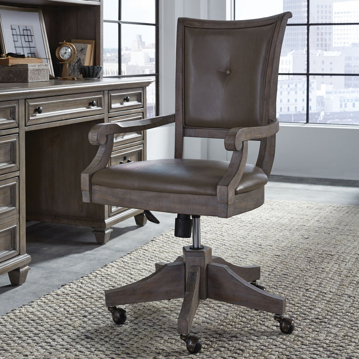 Lancaster - Fully Upholstered Swivel Chair - Dove Tail Gray Magnussen Furniture