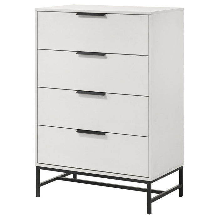 Taraval - 4 Drawer Chest - White Furniture Max