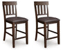 Haddigan - Upholstered Barstool (Set of 2) - Dark Brown Signature Design by Ashley®
