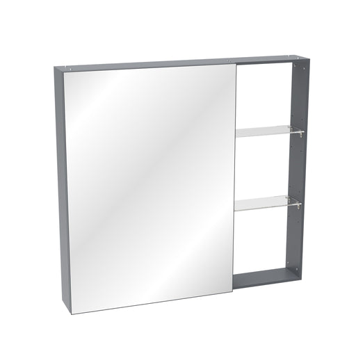 Medicine Cabinet, Wall Mounted Bathroom Mirror With Storage, Adjustable Shelves - Black Brown Home Essentials