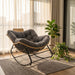 Oversized Papasan Rocking Chair Outdoor With Thick Cushion Home Essentials