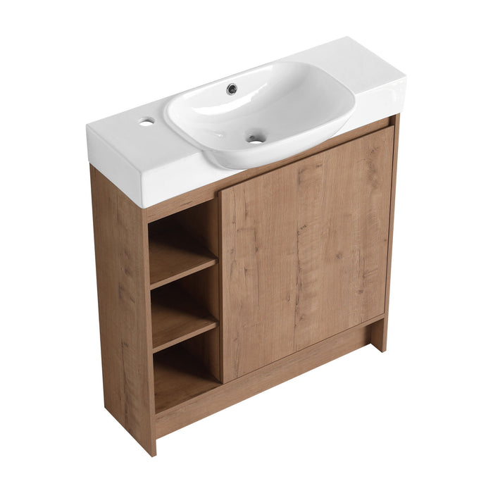 Sleek Design Freestanding Bathroom Vanity With Sink, Soft Close Door Home Essentials
