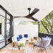 52" Blade Ceiling Fan Without Light, 6 Speed Reversible DC Motor For Living Room, Outdoor Use - Black Daily Nest