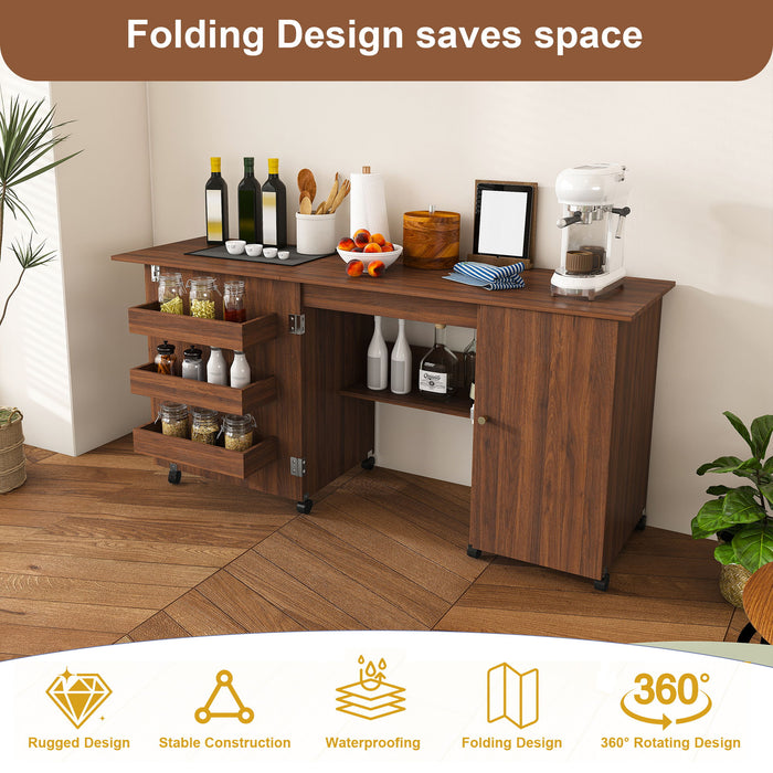 Foldable Sewing Table With Locking Casters Home Essentials