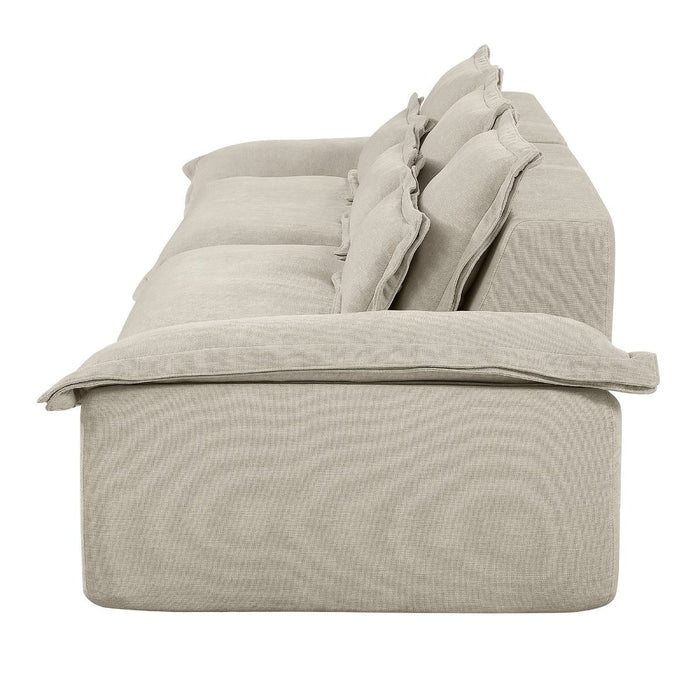 Jesse - Oversized Sofa With 6 Pillows - Beige Linen ACME