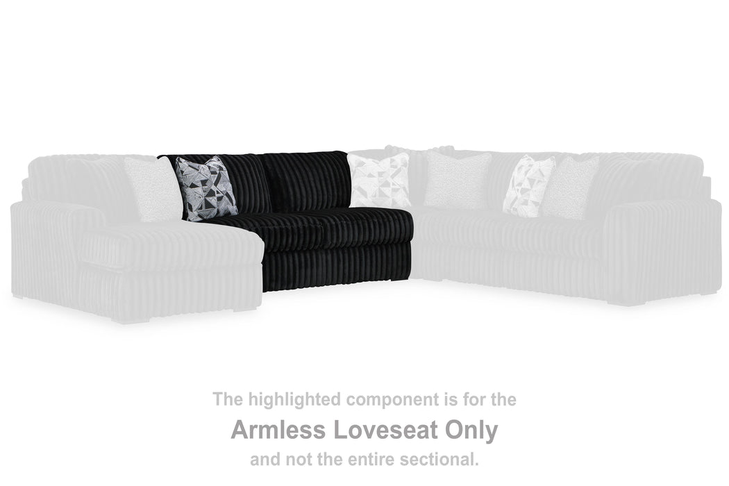 Midnight-Madness - Armless Loveseat - Onyx Signature Design by Ashley®