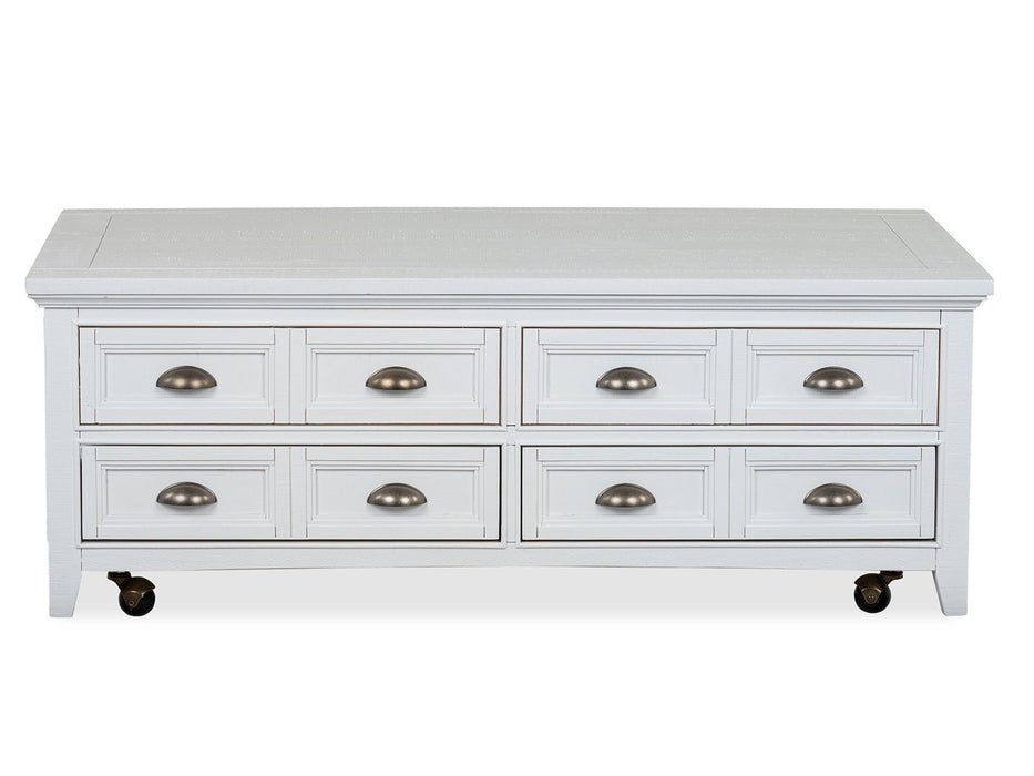 Heron Cove - Lift Top Storage Cocktail Table With Casters - Chalk White Magnussen Furniture
