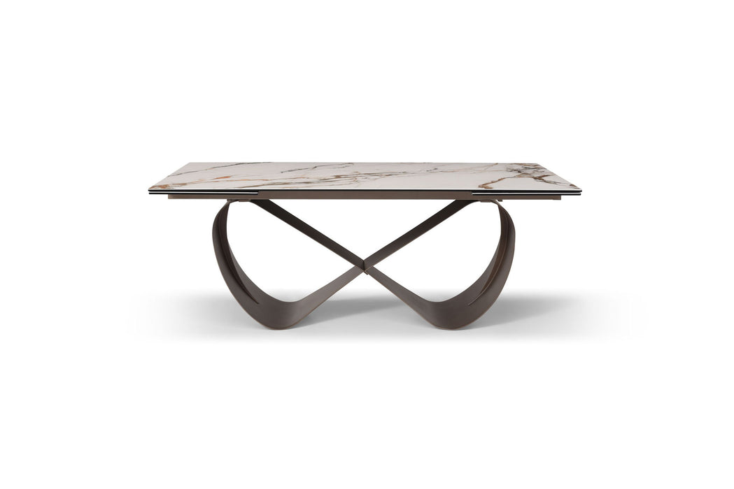 9305 - Dining Table - White / Dark Brown Extravaganza Collection