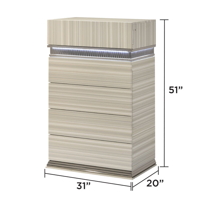 Leonor - 5 Drawer Chest - Gray Matrix Furniture Group