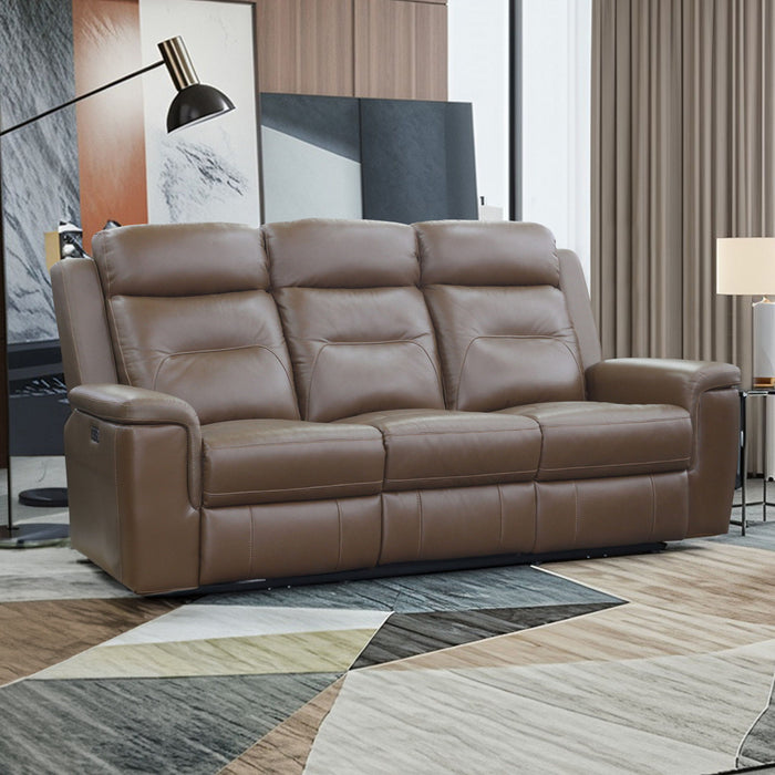Keldon - Reclining Sofa With Power Footrest - Brown New Classic