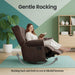 Extra Wide Swivel Recliner Glider Chair With Footrest - Brown Home Essentials