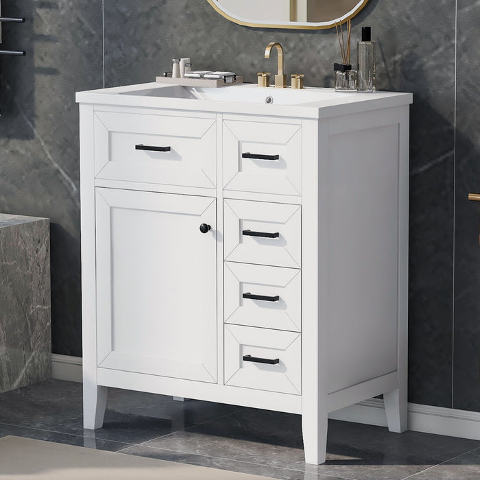 Modern Bathroom Vanity With Sink Combo, 3 Drawers, Undermount Drop-In Sink Hearth and Haven