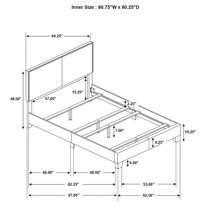 Bed With Nailhead Trim Furniture Max