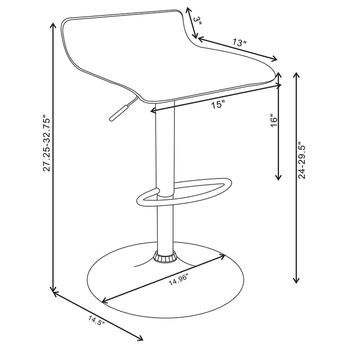 Backless Bar Stool With Adjustable Height - Black Furniture Max