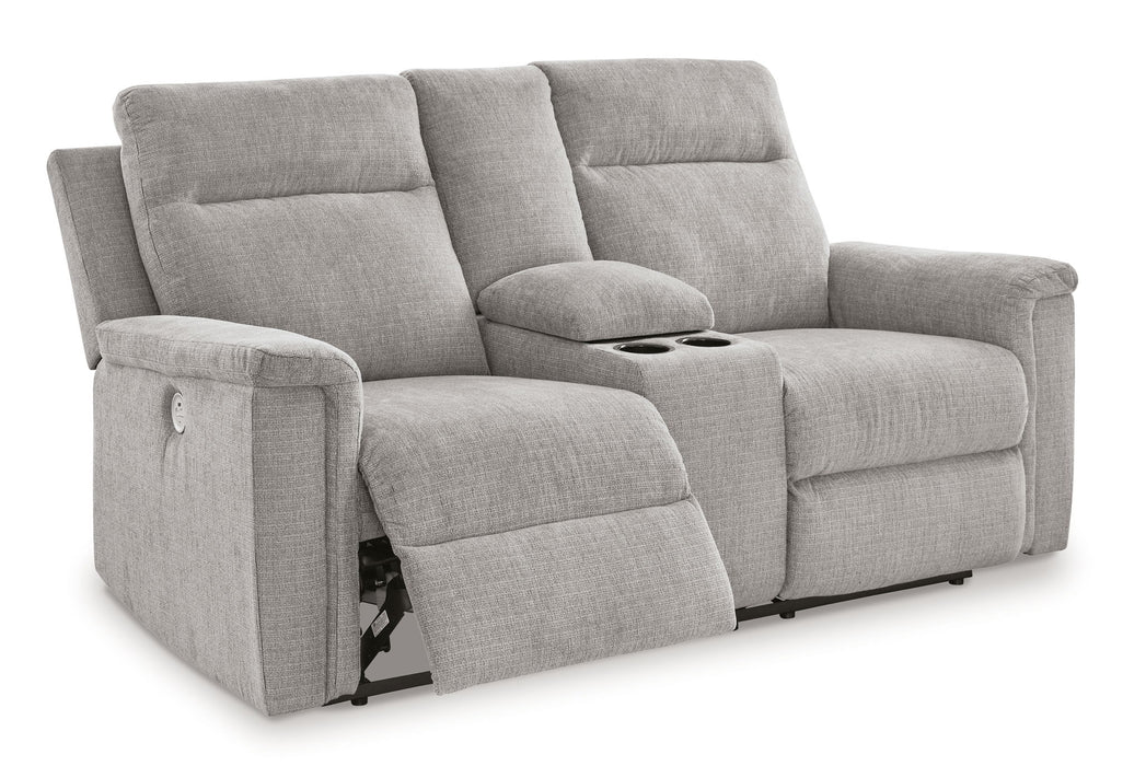 Barnsana - Dbl Power Reclining Loveseat with Console - Ash Signature Design by Ashley®