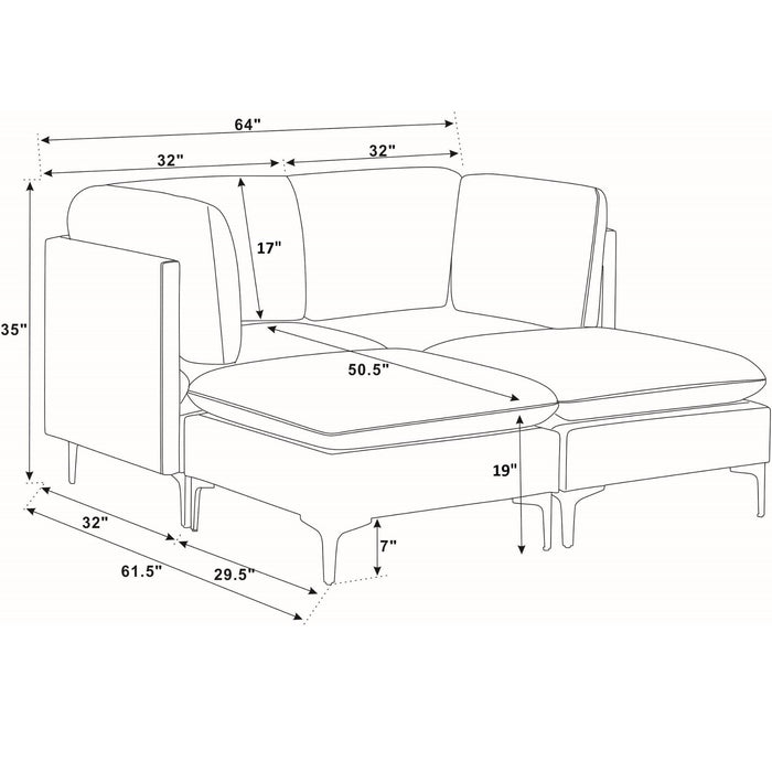 Upholstered Modular Sectional & Tall Legs Home Essentials