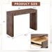 Console Table With Double Drawers - Walnut Home Essentials
