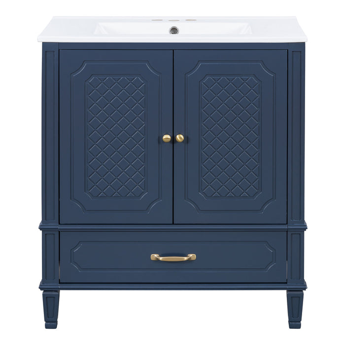 Bathroom Vanity With Sink, Soft Closing Door, Multi Functional Storage Noble House