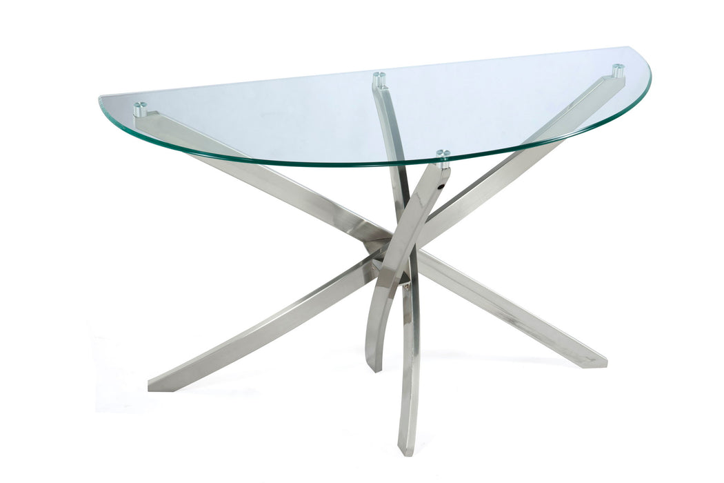 Zila - Demilune Sofa Table Base - Brushed Nickel Magnussen Furniture