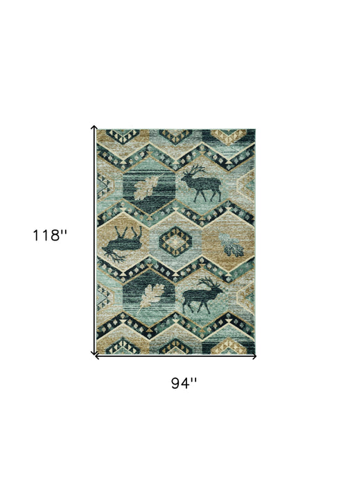 8' X 10' Lodge Area Rug - Seafoam