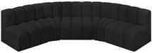 Arc - Boucle Fabric 5 Piece U-Shaped Modular Sofa Meridian Furniture