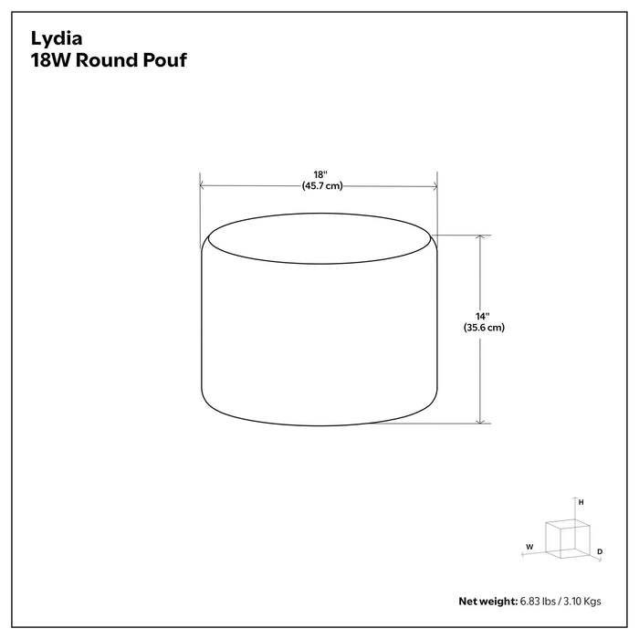 Lydia - Handcrafted Round Pouf Simpli-Home