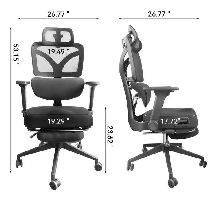 Zero Gravity Ergonomic Office Chair With 145° Recline, 3D Headrest - Black Home Essentials