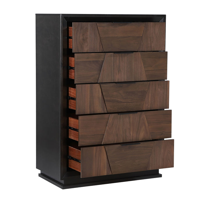 Houston - 5 Drawer Chest - Walnut Matrix Furniture Group