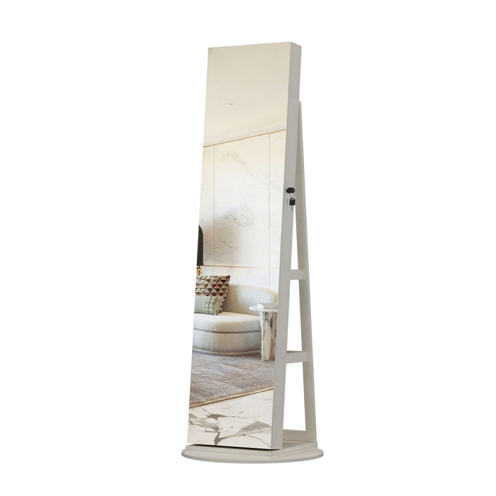 Swivel Jewelry Cabinet With Full Length Mirror Daily Nest