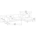 Harlan - L-Shape Upholstered Sectional With Pillows - Gray Furniture Max