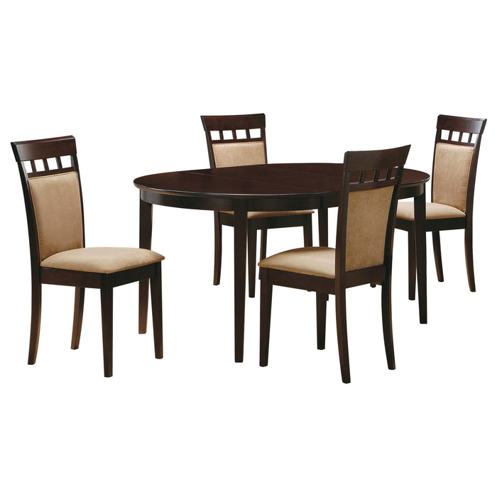 Gianna - 5 Piece Dining Set With Oval Table And Side Chairs - Cappuccino Furniture Max