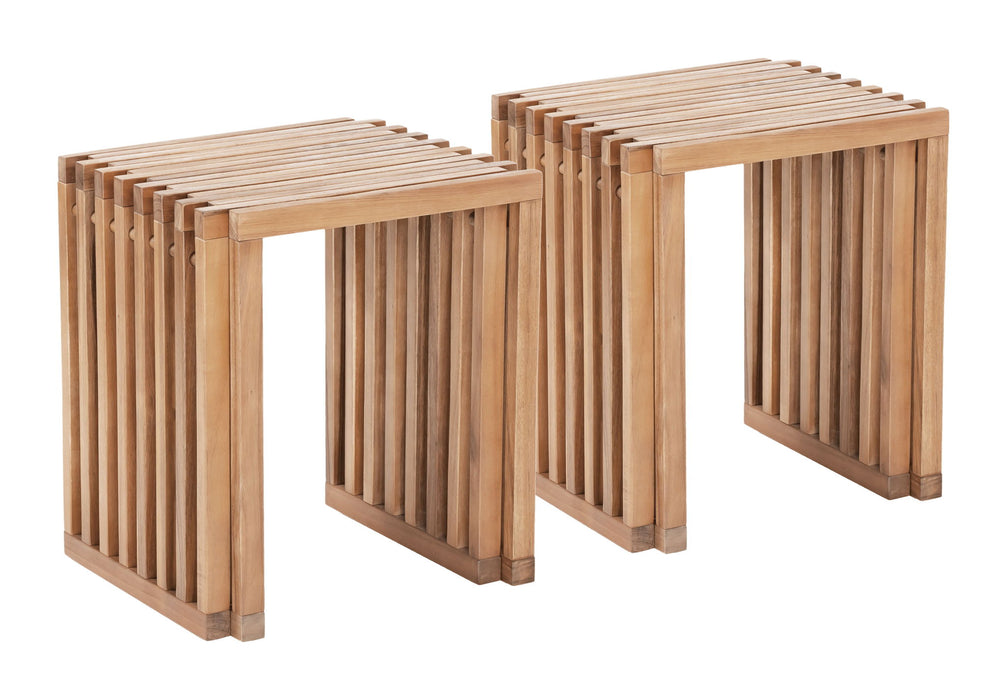 Riviera - Extendable Stool (Set of 2) - Natural Zuo Modern