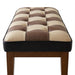 Checkered Bench For Entryway - Black / Brown / Cream Home Essentials