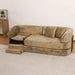 3 Seater Sofa With Built In Pet Bed Nook, Curved Design And 2 Throw Pillows Home Essentials