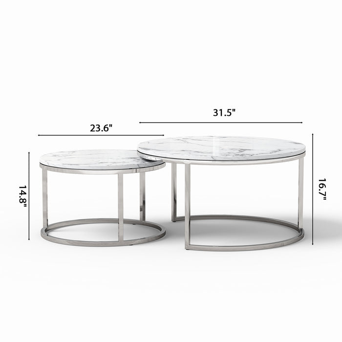 2 Piece Nesting Coffee Table Set For Living Room Home Essentials