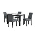 Sarang - Panda Dining Table With 4 Padded Dining Chairs - Black Global Furniture USA