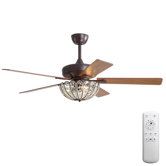52" Ceiling Fan, 5 Blades, Reversible DC Motor - Coffee Daily Nest