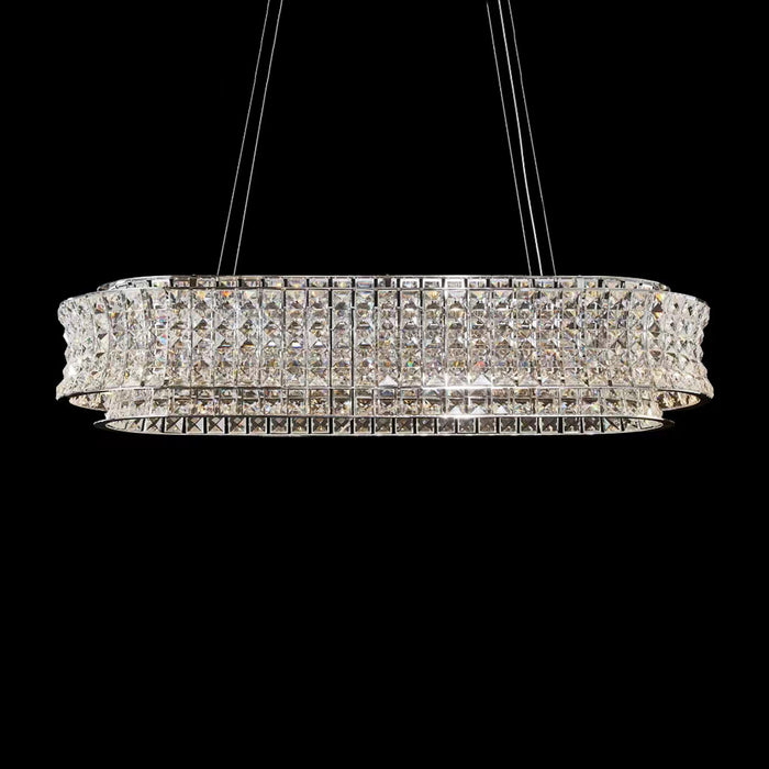 Michael Amini Lighting - Galaxy Oval LED Crystal Chandelier - Chrome Michael Amini