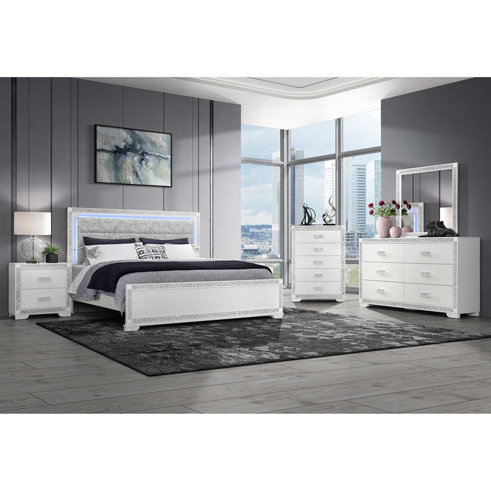 Soulmarie - Mirror, Connects To Dresser - White Global Furniture USA