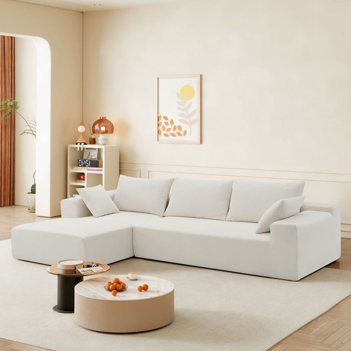 Modular Sectional Living Room Sofa Set, Modern Minimalist Style Couch, Upholstered Sleeper Sofa For Living Room, Bedroom, Salon, 2 Piece Free Combination, L-Shape